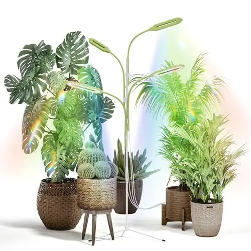 Produktbild: Diivoo Intelligente Pflanzenlampe Led Vollspektrum 4 Köpfe, Bluetooth Indoor Grow Light mit 3-Bein-Ständer, Verstellbarem Schwanenhalsrohr, 10 Einstellbaren Helligkeitsstufen, 4/8/12 Timer