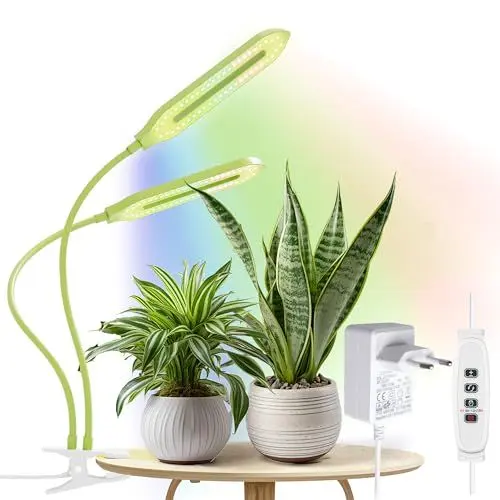 Produktbild: Diivoo Pflanzenlampe LED Vollspektrum für Zimmerpflanzen, Pflanzenlicht mit 2 Licht-Modi & Zeitschaltuhr & 10-Stufen-Dimmung (Einfach B)