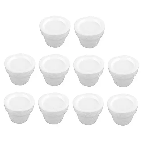 Produktbild: DIKACA 10St Blumentopf aus Schaumstoff bastelsets+für+Kinder bastel Set für Kinder Graffiti-Blumentöpfe selber Machen DIY-Blumentöpfe Einfach Zubehör Blumenarrangement Blumenstand 7c Weiß