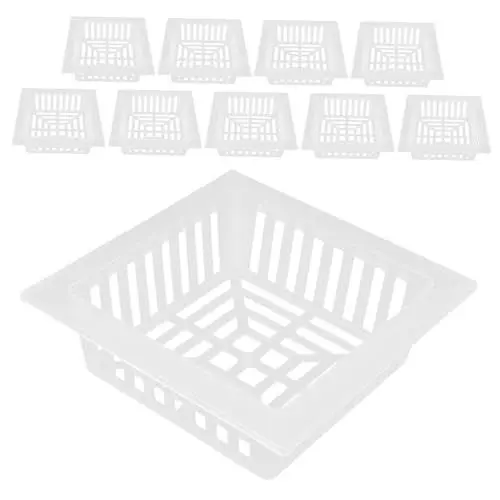 Produktbild: DIKACA 10 STK Quadratischer Pflanzkorb Hydroponischer Korbtopf Pflanzkorb Tasse Mesh-netzbecher Netzbecher Hydroponisch Hydroponischer Netzbecher Hydroponischer Netzkorb Transparent Pp