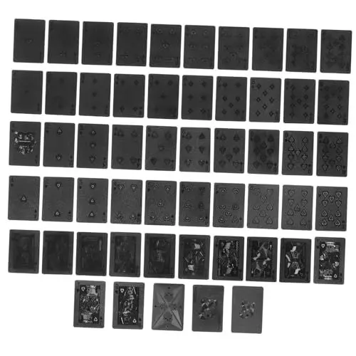Produktbild: DIKACA 1 Packung Wasserfeste Spielkarten Aus Schwarzgold Lustige Spielpokerkarten Halloween-tischkarten Spielkarten Aus Plastik Tischspiel Pokerkarte Pokerspiel Empfindlich Pokertisch PVC
