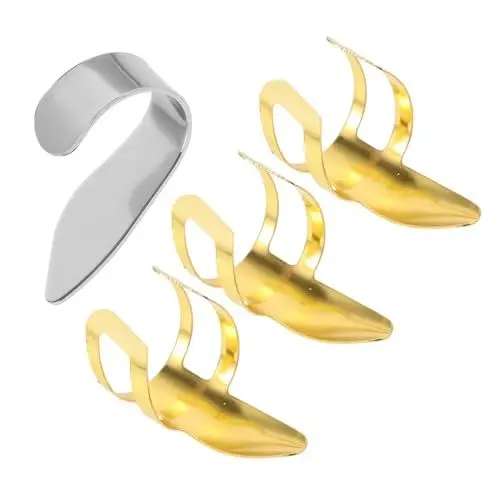 Produktbild: DIKACA 1 Satz Banjo-pick Einstellbare Fingerpicks Gitarren-fingerschutz Zubehör Für Akustikgitarren Gitarrenpicks Daumenpicks Gitarren-daumenschutz Daumen-finger-picks Golden Metall