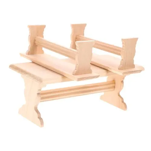 Produktbild: DIKACA 1 Satz Puppenhaus Mini Möbel Modell Märchenhafte Gartenbank Mini-hausmöbel Puppenhaus-Sofa Puppenhausmöbel Aus Holz Puppenhaus-tischset Puppenhauscouch Essensstuhl Hölzern Miniatur