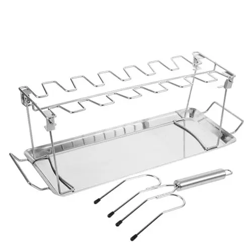 Produktbild: DIKACA Edelstahl Hähnchenschenkel Rack Barbecue Hähnchen Set Kompakte Robuste Grill Racks