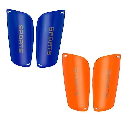 Produktbild: DIKACA 2paare Schienbeinschoner Fußball Dicke Beinschützer Für Erwachsene Leichte Und Stoßfeste Schienbeinschoner in Orange Und Blau Hochwertiger Beinschutz Für Soccer-Spieler