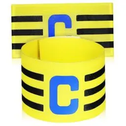 Produktbild: DIKACA 2 Stücke Kapitänsarmband Fußball Verstellbare Fußball Kapitänsbinde Elastische Armbinde für Fußball Rugby Hockey und Netball Kinder Erwachsene