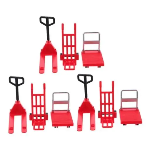Produktbild: DIKACA 3 Sets Miniatur Modell Spielzeugauto Miniatur Gabelstapler Mini Plattform Wagen Mikro Plattform Trolley Auto Technisches Miniatur Handrollen Party Gabelstapler
