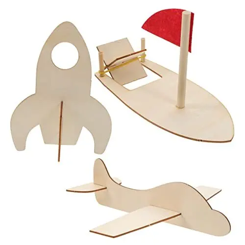 Produktbild: DIKACA 3st Diy-graffiti-modell Hubschrauber Holz Unbemaltes Holzflugzeug Bastelhobel Holz Luftschiffe Holz Selber Bauen Unfertiges Schiffsmodell Holzflugzeug Zum Bemalen Kind Zubehör Leer