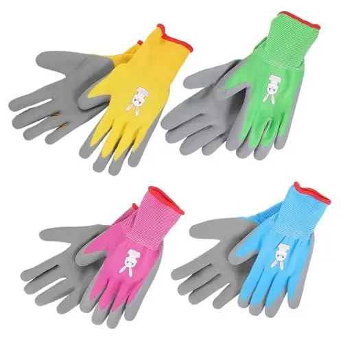Produktbild: DIKACA 4 Paar Gartenhandschuhe Für Jungen Und Mädchen Schnittfeste Outdoor-handschuhe Zum Pflanzen Jäten Reiten Skaten