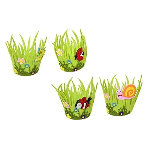 Produktbild: DIKACA 4 Stück Eierkorb Osterkörbchen Taschen Korb Für Ostern Mini-osterkörbchen Taschen Für Die Frühlingsparty Geschenkkörbe Zu Ostern Dekorativer Korb Haushalt Geschenkbox Baby Vlies