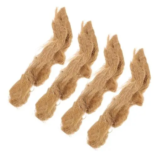 Produktbild: DIKACA 4 Stück feueranzünder Outdoor zündhölzer ignea Outdoor Feuerstarter Werkzeug Feuerstarter aus Jute Feuerstarterseil Feuer fangen Zubehör Startprogramm Jute-Seide