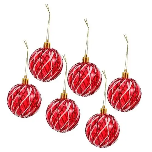 Produktbild: DIKACA 6pcs Weihnachten Dekorationen Ornamente Glitzernde Baum Dekorationen Für Weihnachten Baum