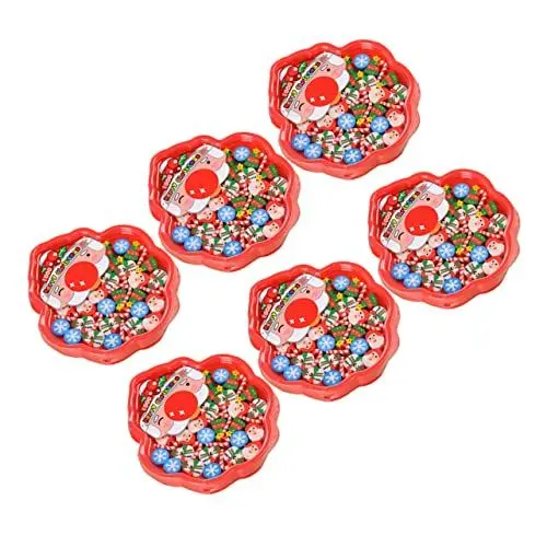 Produktbild: DIKACA 6st Weihnachtsradiergummis Weihnachtsgeschenktüten Urlaub?strumpf?stoff Weihnachten? Neuheit? Radiergummi Weihnachtsfeier Tasche Spielzeug Strumpffüller Puzzle Wagen Kind