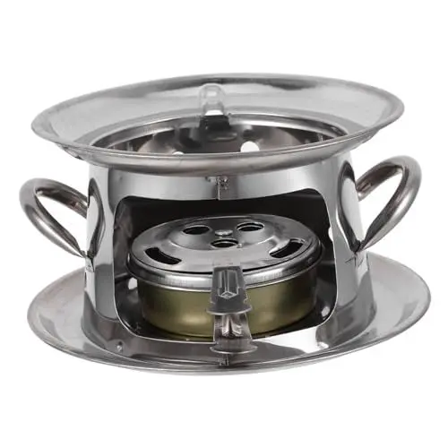 Produktbild: DIKACA Tragbarer Outdoor-Campingofen aus Metall Spiritusbrenner Herd zum Kochen zufällige Farbe