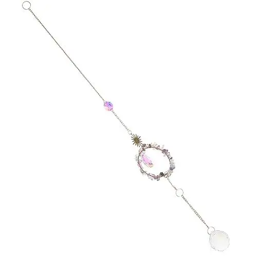 Produktbild: DIKACA Amethyst-Windspiel Kristallprismen hängende Sonnenfänger hängende Dekoration für Zuhause Kristallschmuck Kristall-Hängedekoration Fenster Prisma Zubehör Anhänger