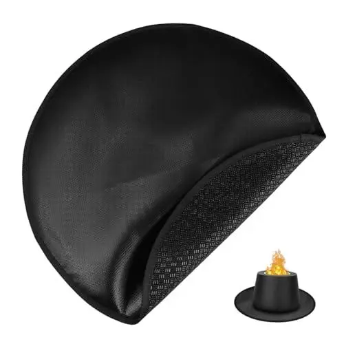 Produktbild: DIKACA Feuerstellenmatte Unter Grillmatte Herdmatte Feuerhemmende Matte Feuermatte Im Freien Zubehör Für Feuerstellen Feuerfeste Grillmatte Gras-feuermatte Black Glasfasersilikon