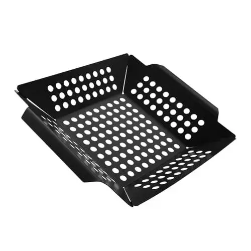 Produktbild: DIKACA Grillwerkzeug Kochplatte Grillplatte Korb Zum Grillen Von Gemüse Grillkörbe Für Den Grill Grillschale Grillzubehör Für Den Außengrill Bbq-grillkorb Eisenspray-antihaftfarbe Black