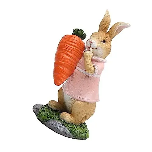 Produktbild: DIKACA Cartoon Kaninchen Harz Bunny Ornament Ostern Kaninchen Dekoration für Home Party