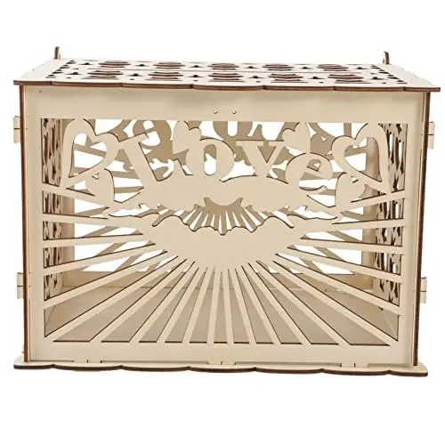 Produktbild: DIKACA Kasten Hochzeitskarten-box Rustikale Kartenbox Hochzeitskartenboxen Für Empfang Hochzeits-andenkenbox Hochzeitsboxen Holzumschlägen Kartenbox Holz Hölzern Visitenkartenetui Liebe