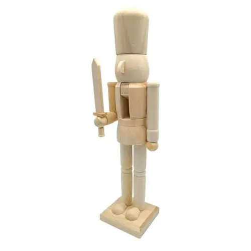 Produktbild: DIKACA Marionettenkönig Soldat Unbemalte Figur Aus Holz DIY Walnuss Soldat Ornament DIY Ornament Holzhandwerk Walnuss Soldat