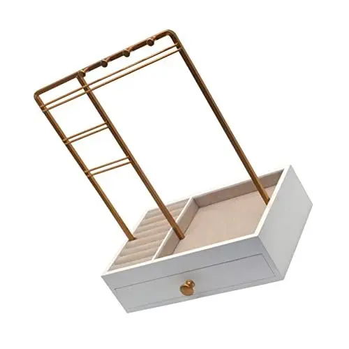 Produktbild: DIKACA Schmuckregal Zur Aufbewahrung Von Schmuck Ohrring-organizer-fach Schmuckbaum t Bar Schmuckhalter Aus Holz T-bar-uhrenständer Ringschublade Kettenturm Hölzern Haushalt Holzkasten