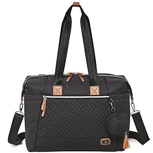 Produktbild: Dikaslon Wickeltasche mit Schnullertasche und Wickelunterlage, Große Reisewindeltasche für Mama und Papa, Multifunktions-Babytasche für Jungen und Mädchen (Schwarz)
