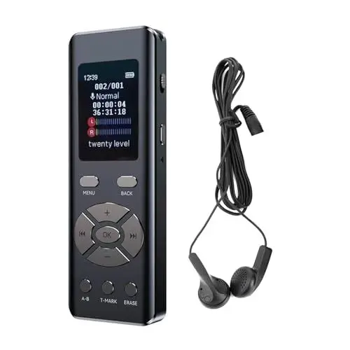 Produktbild: Diktiergerät, Geräuschunterdrückung mit Digitalem Farbbildschirm-Recorder-Aufnahmegerät für Klare und Bequeme Tonaufnahme (8GB)