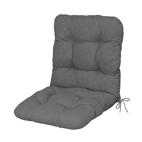 Produktbild: DILUMA | Niedriglehner Auflage 100x50 cm Grau | Wasser- und Schmutzabweisende Polsterauflage mit Extra Dicker 8 cm Flockenfüllung | Sitzauflage für Gartenstühle