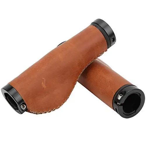 Produktbild: Dilwe GUB G-611 Mountainbike-Lenker aus hochwertigem synthetischem Rindsleder, Fahrradgriffe, verbreiterte Lenkerabdeckung mit Stecker für Mountainbike, Trekkingrad, E-Bike, Crossbike 22,2 mm