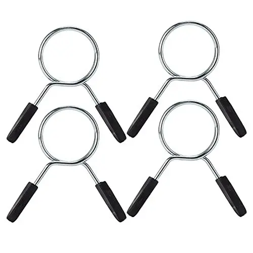 Produktbild: Dilwe Langhantel-Kragenschloss, Einfaches Schieben, Sicherer Halt, Rostfrei, Doppelspulen-Stahldesign, für das Gewichtheben Im (Innendurchmesser: 48 mm (4 Stück).)