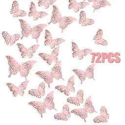 Produktbild: Dimeho 72 Stück 3D Schmetterling Wandaufkleber, Schmetterlinge Deko Schmetterlinge Dekoration Wandtattoo Abnehmbare Schmetterlings-Raumwanddekoration Party Hausdekoration(3 Größen)