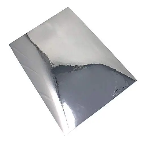 Produktbild: Din A4 Bogen Bastelfolie Selbstklebend Künstlerfolie metallisch glänzend Plotterfolie Plottfolie Folie Basteln DIY (Chrom Silber, 1 Din A4 Bogen)