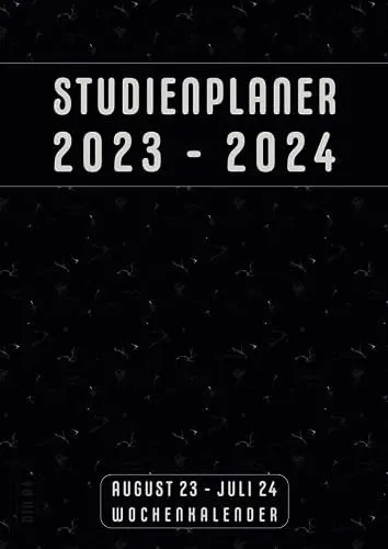 Produktbild: Din A4 Studienplaner 2023/2024: Schwarz Deutsch | Hausaufgabenheft Gymnasium Hauptschule Realschule mit Datum | Schülerkalender August 23 bis Juli 24