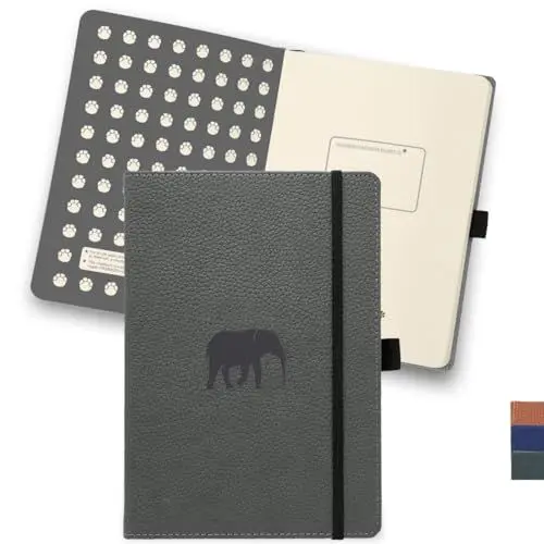 Produktbild: Dingbats* - Tierwelt Notizbuch A4 Kariert - Hardcover PU Leder Journal für Arbeit, Reisen - Tasche, Elastischer Verschluss, Stifthalter, Lesezeichen