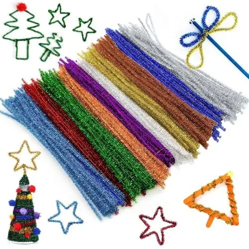 Produktbild: DINGFENG 300 Skt Pfeifenputzer Bunt zum Basteln 10 Farben Pfeifenreiniger Biegeplüsch Basteldraht 30cm Pfeifenreiniger Chenilledraht Pfeiffendraht für Kreative DIY-Projekte und Basteldeko für Kinder