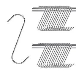 Produktbild: DINGFENG Fleischerhaken, 30 Stück Edelstahl Fleischhaken 13cm S-Haken, Küchenhaken Räucherhaken Groß Metallhaken Haken zum Einhängen, Aufhängehaken Für Küche Geschäft Geschäft