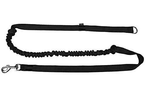 Produktbild: Dingo Canicross Leine mit Stoßdämpfer, 1 Griff, leicht, Zugabsorption, anbringbare Leine zum Laufen, Sport, Joggen, Training, Polyamid, handgefertigt, Schwarz 14695-2