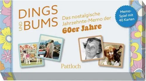 Produktbild: Dings und Bums: Das nostalgische Jahrzehnte-Memo der 60er-Jahre | Memo-Spiel mit 40 Karten in einer hochwertigen Box (Nostalgie-Memospiel)