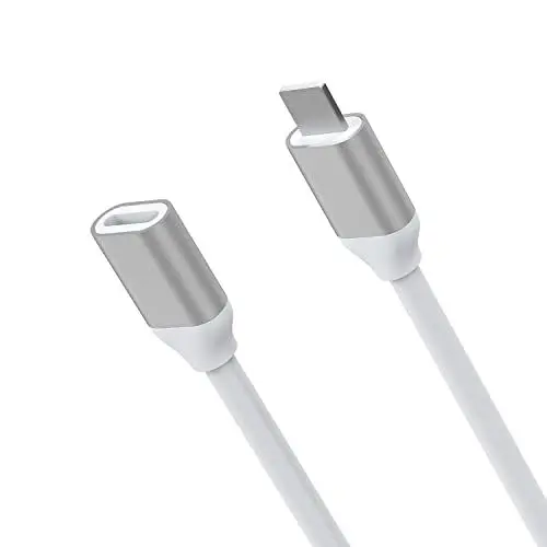Produktbild: DingZan 6.6FT iOS Verlängerungskabel Weiß, Lightning Kabel Verlängerungskabel Laden Sync Video & Audio Kompatibel mit iOS Geräten (Phone/Pad/Pod), Dock Kabel Extender Connector Case Adapter