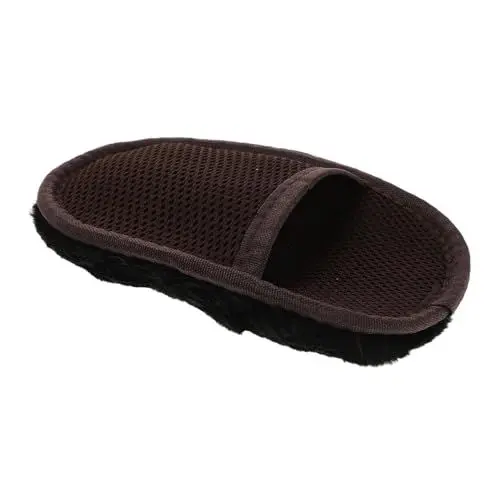 Produktbild: DINHEAROM Lederpflegehandschuhe Stiefel Applikatorpad Für Nagellack Schuhreiniger Sneakers Schuhputzset Für Sneakers Dunkelbraunes Lammplüsch Imitat