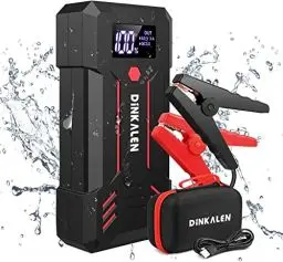 Produktbild: DINKALEN Starthilfe Powerbank, 23800mAh Spitzstrom Tragbare Auto Starthilfe (Alle Benzin und Bis Zu 8L-Diesel) 12V Autobatterie Anlasser Starthilfegerät mit LED Taschenlampe (schwarz)