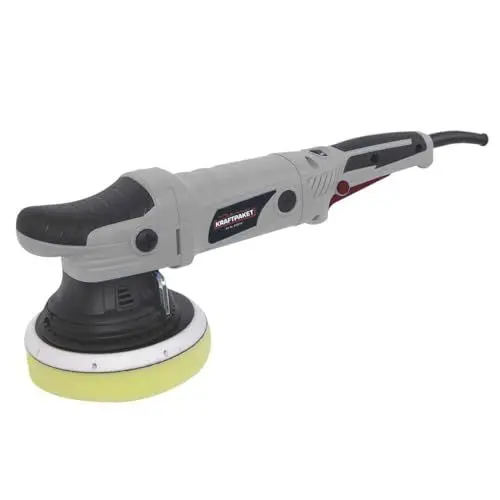 Produktbild: Dino KRAFTPAKET 21mm-720W Exzenter Poliermaschine Stufenlos im Set mit Polierschwamm Polierteller Tasche für Auto KFZ Boot XXL-HUB, Schwarz