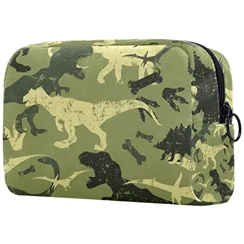 Produktbild: Dinosaurier-Camouflage-Dino-Textur Kosmetiktasche Reise Kulturbeutel Make-Up Tasche Für Lady
