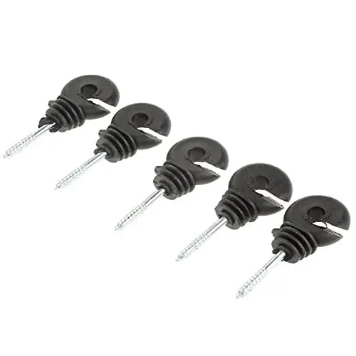 Produktbild: Dioche 50 Stück/Satz Ringisolatoren Weidezaun Isolatoren Schwarz Einschraubring Isolatoren Elektrozaun Zubehör für Holzpfosten