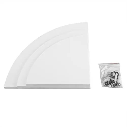 Produktbild: Eckregal Weiß Weiß Eckregal PVC Holz Kunststoffplatte Weiß 3 Stück Schwimmendes Eckregal Wandmontiertes Lagerregal Bücherregale Wohnmöbel Bürodekor