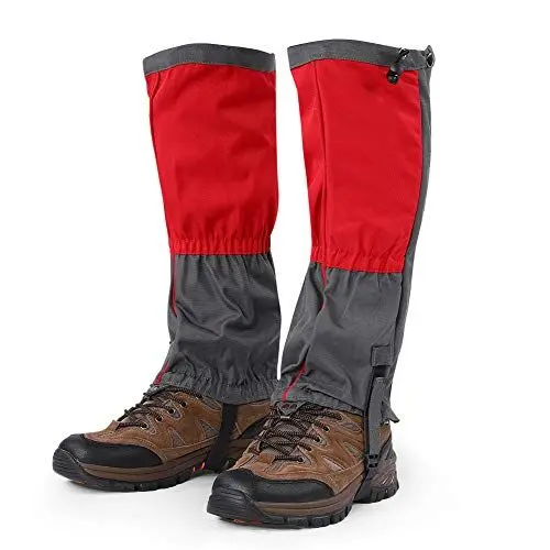 Produktbild: Dioche Gamaschen, 1 Paar rote wasserdichte Outdoor Sport Klettern Wandern Legging Gamaschen Schuh Stiefel Abdeckung für Erwachsene