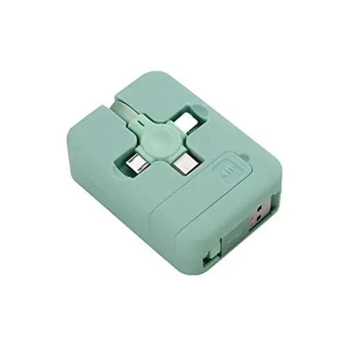 Produktbild: Auto USB-Kabel, 3-in-1-Ladekabelrolle, Handyhalterung, Einziehbar, Schnelles USB-Ladekabel, Kompatibel für Handys, Tablets (Chilledgreen)