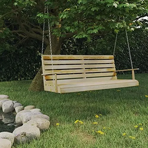 Produktbild: Dioche Schaukel mit Ketten Gartenschaukel Kiefernholz Imprägniert Hollywoodschaukel Schaukelbank155x65x60 cm