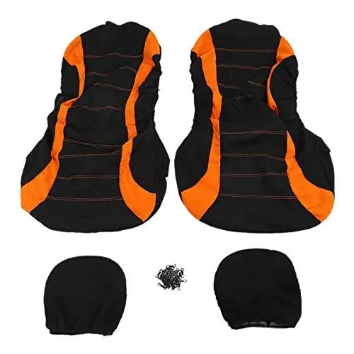 Produktbild: Dioche Sitzbezug Auto, 4pcs Auto Autositz Kopfstützenbezüge Protektoren Set Universal Interieur Zubehör Polyestertuch + 2mm Schwamm