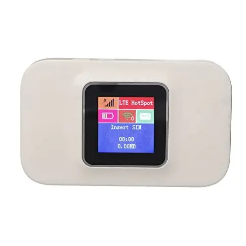 Produktbild: Dioche WLAN Router SIM Karte, Pocket Router 4G Tragbarer WLAN-Router MiFi, 3000 mAh-Akku, 4G/LTE bis zu 150Mbit/s Download/ 50Mbit/s Upload, Farbbildschirm Hotspot, für Europa Home, Arbeit, Reisen